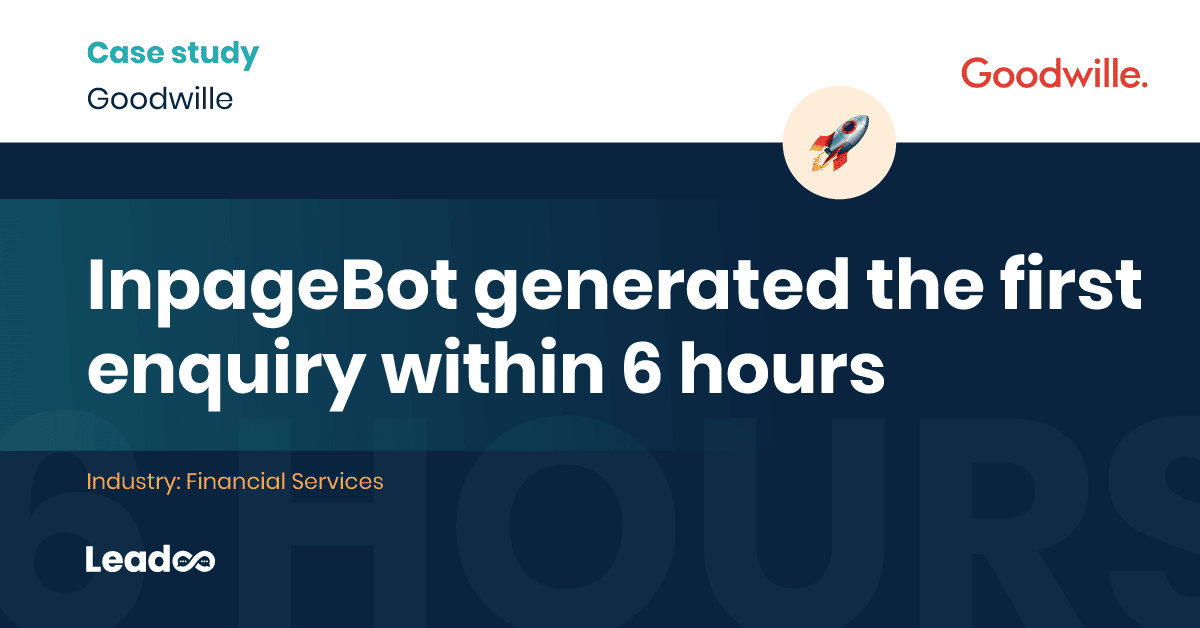 Goodwille InpageBot Generated The First Enquiry Within 6 Hours