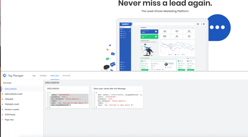 gtm9 google tag manager integration leadoo Setting up an integration to Google Tag Manager (GTM)