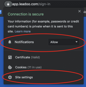 pasted image 0 6 how to enable browser notifications How to enable sound settings for your Leadoo notifications?