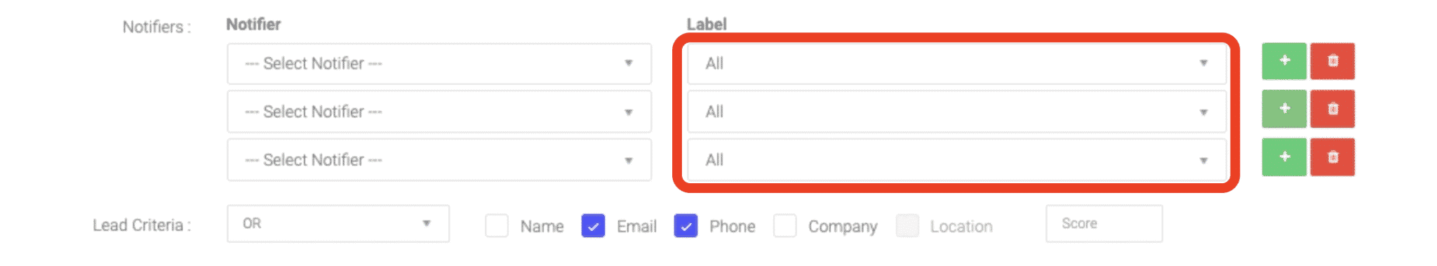 Setting up Lead notifications 4 lead notification control lead notifications with labels
