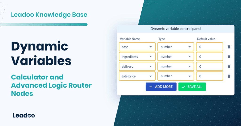 Dynamic Variables calculator and advanced routing
