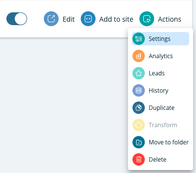 Where to find settings