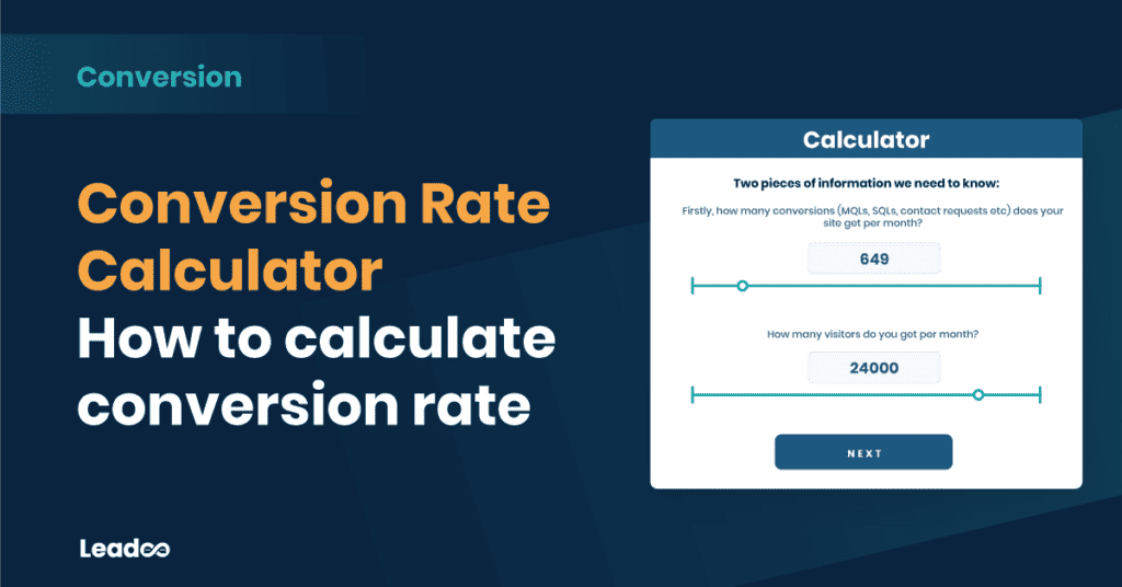 Conversion Rate Calculator Leadoo quizzes Conversion Rate Calculator - How to calculate conversion rate