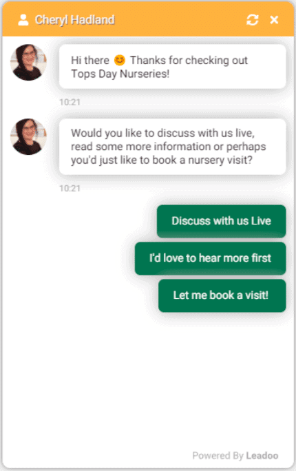 Tops day nursery chatbot 1