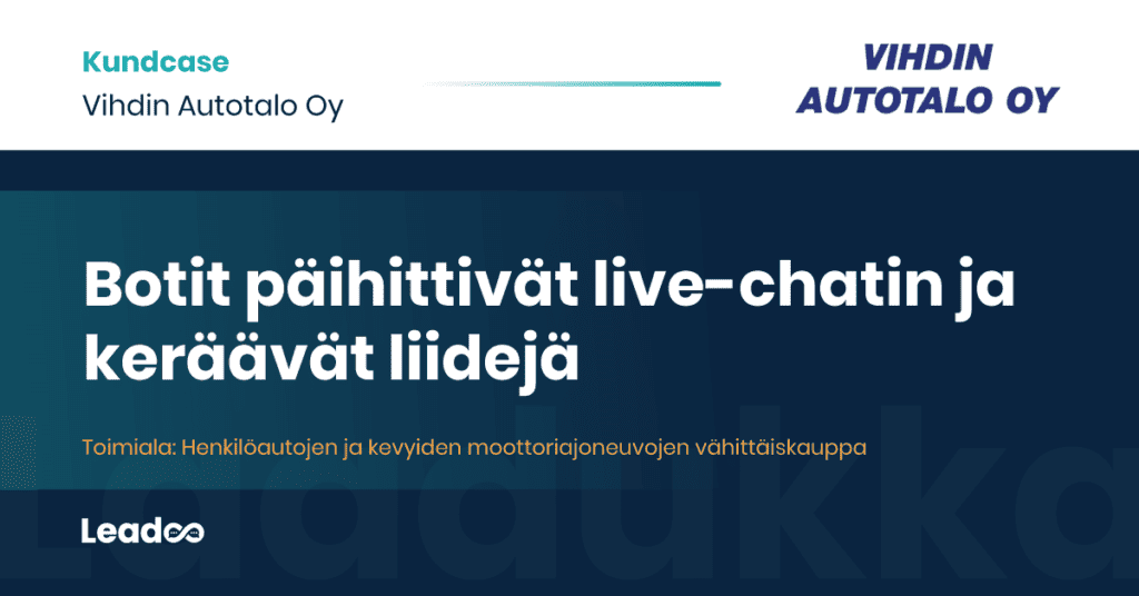 Vihdin Autotalo Oy Leadoo case study CRM-järjestelmään Testimonial