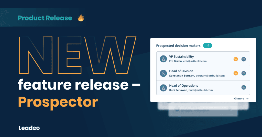 Product release Prospector lead Leadoo Sales Alerts New feature release - Prospector
