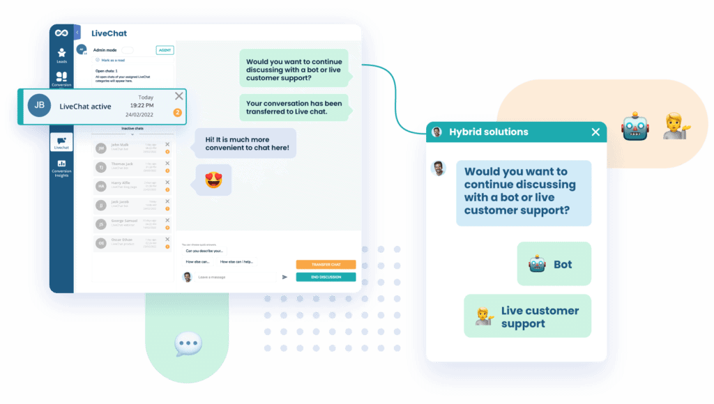Chatbot FUsion 02 live chat Live Chat