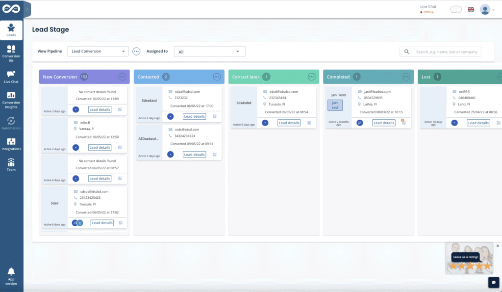 Lead Stage pic 1 Lead Stages & Pipelines