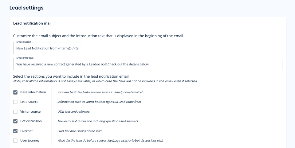 Lead settings pic1 How to filter, resend, and export leads