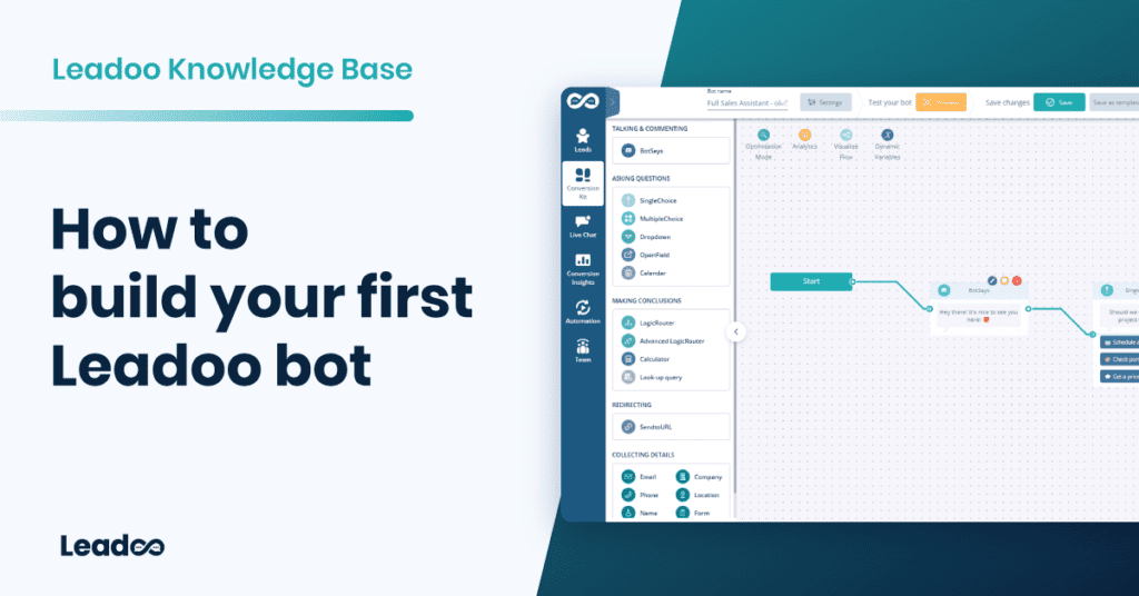 build your first LEadoo bot Featured Leadoo ai How to build your first Leadoo bot + understanding the visual builder
