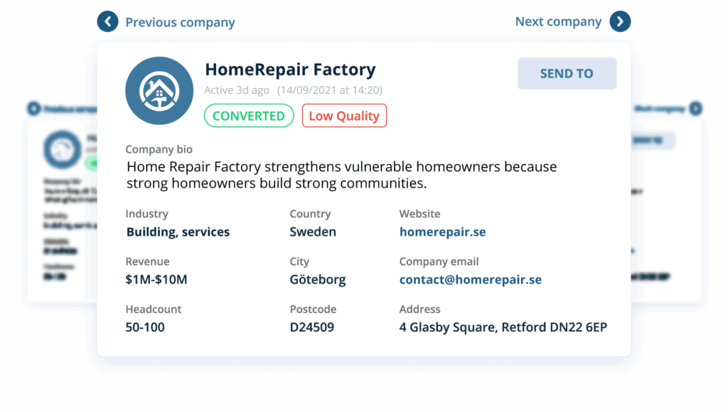 Company Insights Company profiles view