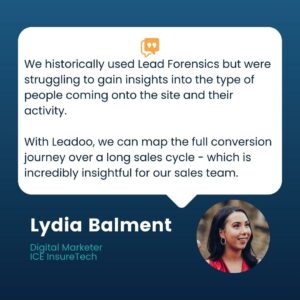 Lydia Balment on Lead Forensics vs Leadoo