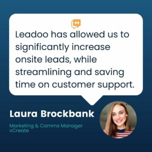 How vCreate is increasing weekly leads by 75% and powering business efficiencies with Leadoo 4 leads Laura Brockbank on Leadoo