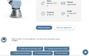 ArthUR as an in-page bot on a product page