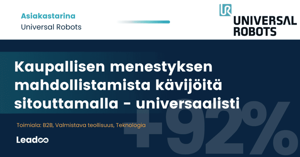 Universal Robots edistää Leadoon avulla kaupallista menestystä ja käyttäjien sitoutumista kansainvälisesti