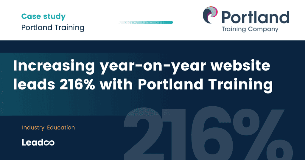 Portland Training 1 Increasing year-on-year website leads 216% with Portland Training